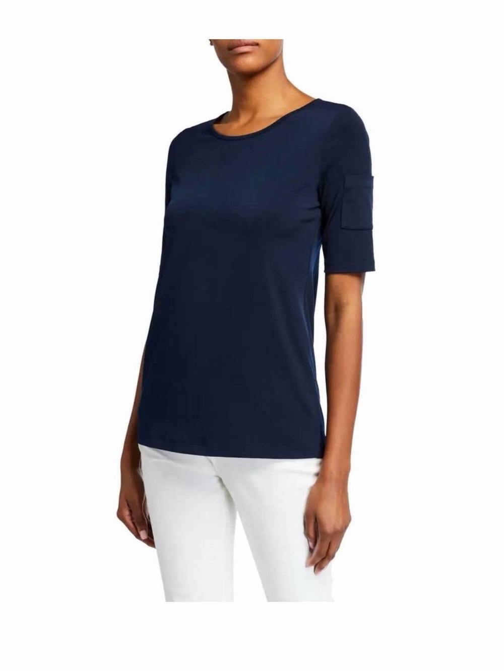 Anatomie Alex Tee Navy Blue Made in Italy Polyester Blend Medium